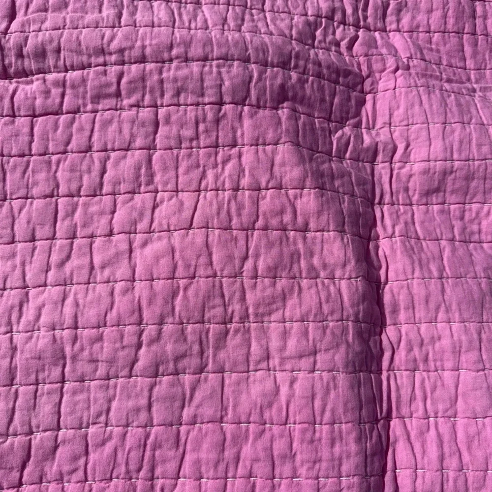 Unbranded Kantha Quilt Full Queen Pink Reversible Hand Stitched Cotton Good